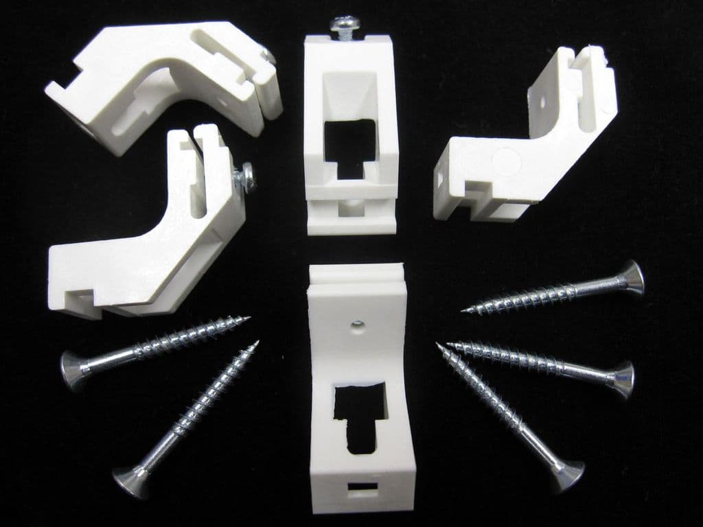 5 HARRISON DRAPE CURTAIN TRACK BRACKETS White silver drape rail